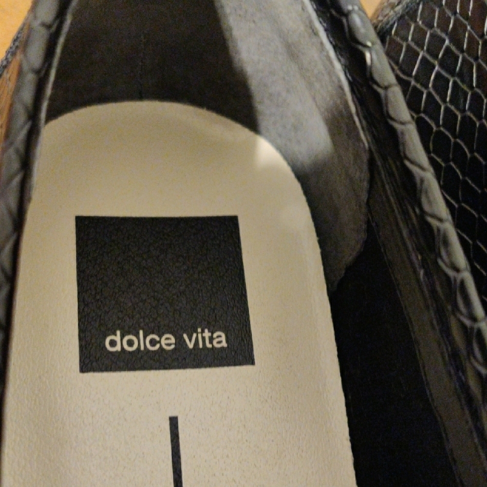 Dolce Vita Black Leather Slip-On Loafers - Picture 4 of 13